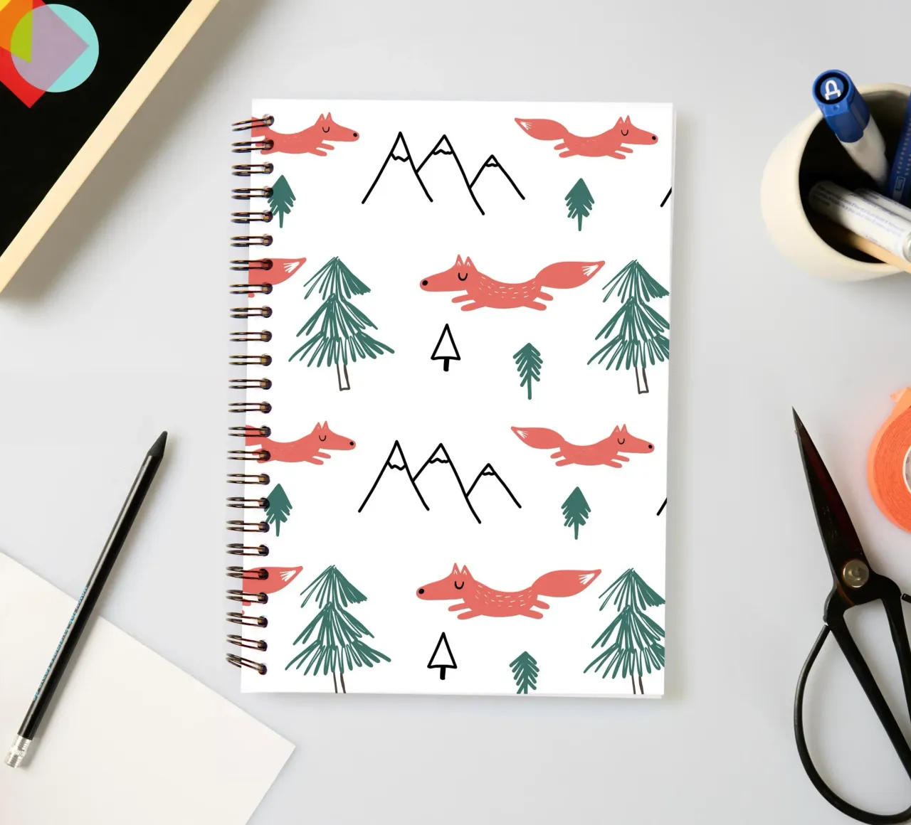 Fuchs und Berge spiral notebook by BAINAI