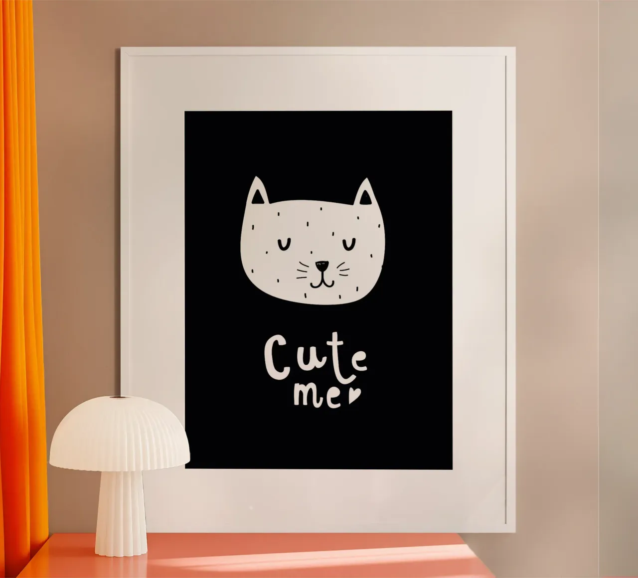 Simpática ilustración de un gato poster de Lisa Becker