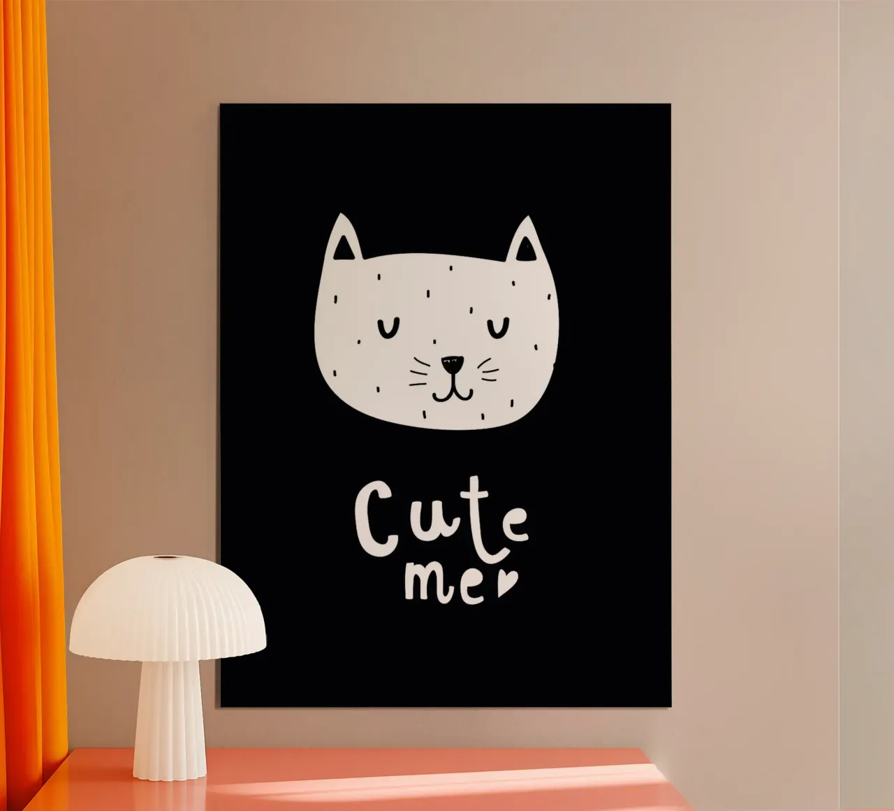 Simpática ilustración de un gato poster de Lisa Becker