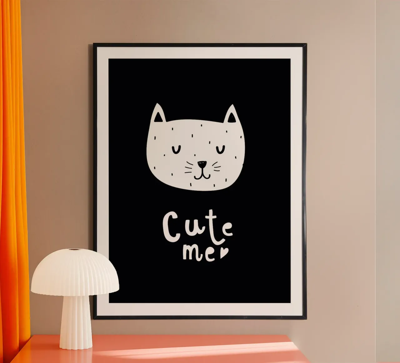 Simpática ilustración de un gato poster de Lisa Becker