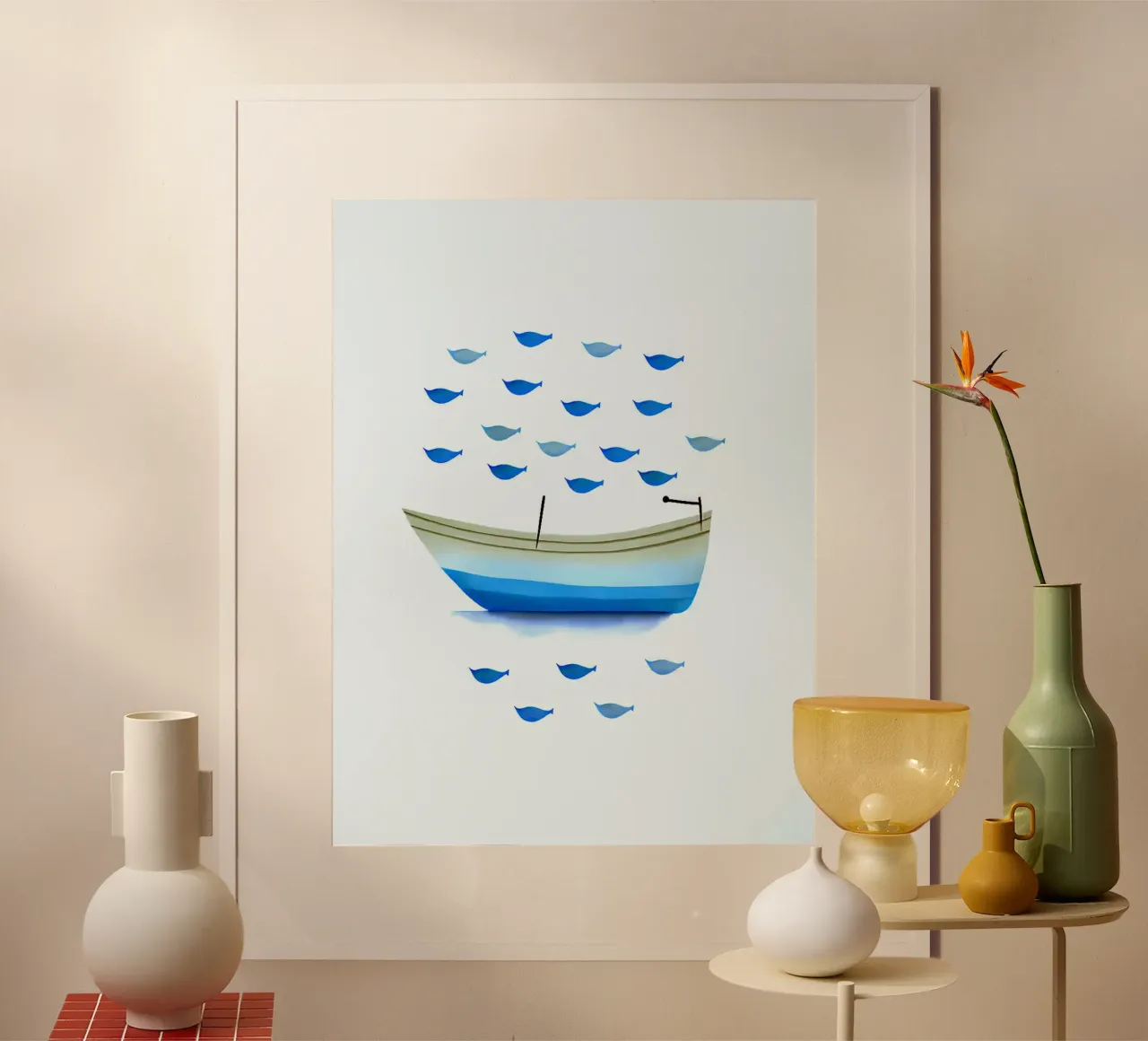 Barca pesce blu Vivaio poster da Lisa Becker