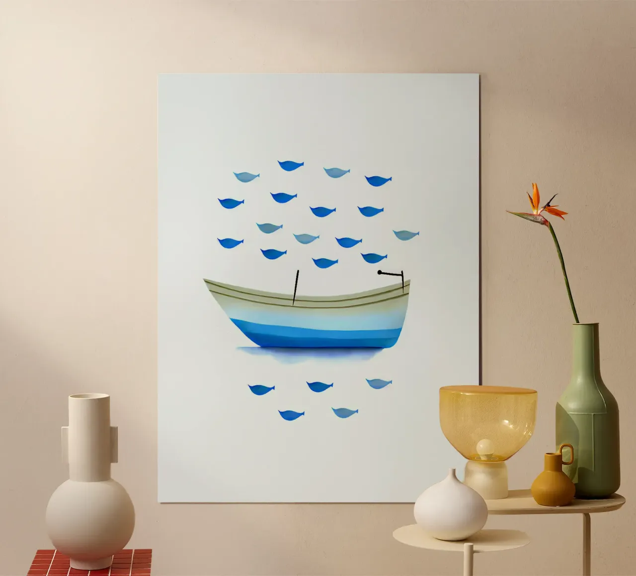 Barca pesce blu Vivaio poster da Lisa Becker