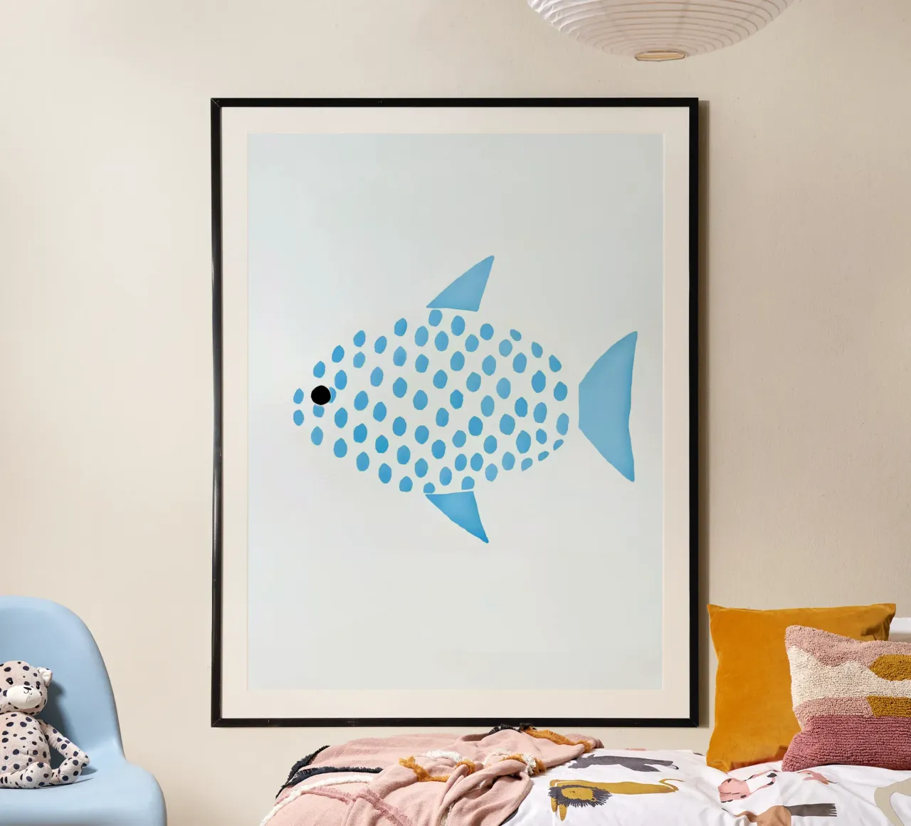 Vivaio di pesci blu minimalista poster da Lisa Becker