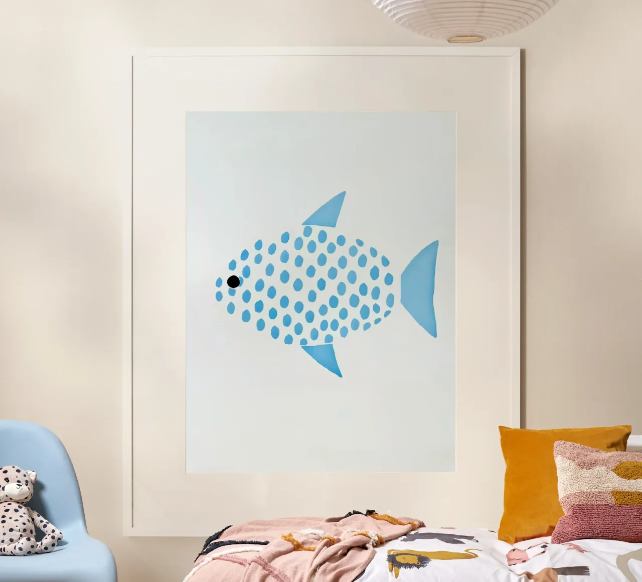 Vivaio di pesci blu minimalista poster da Lisa Becker