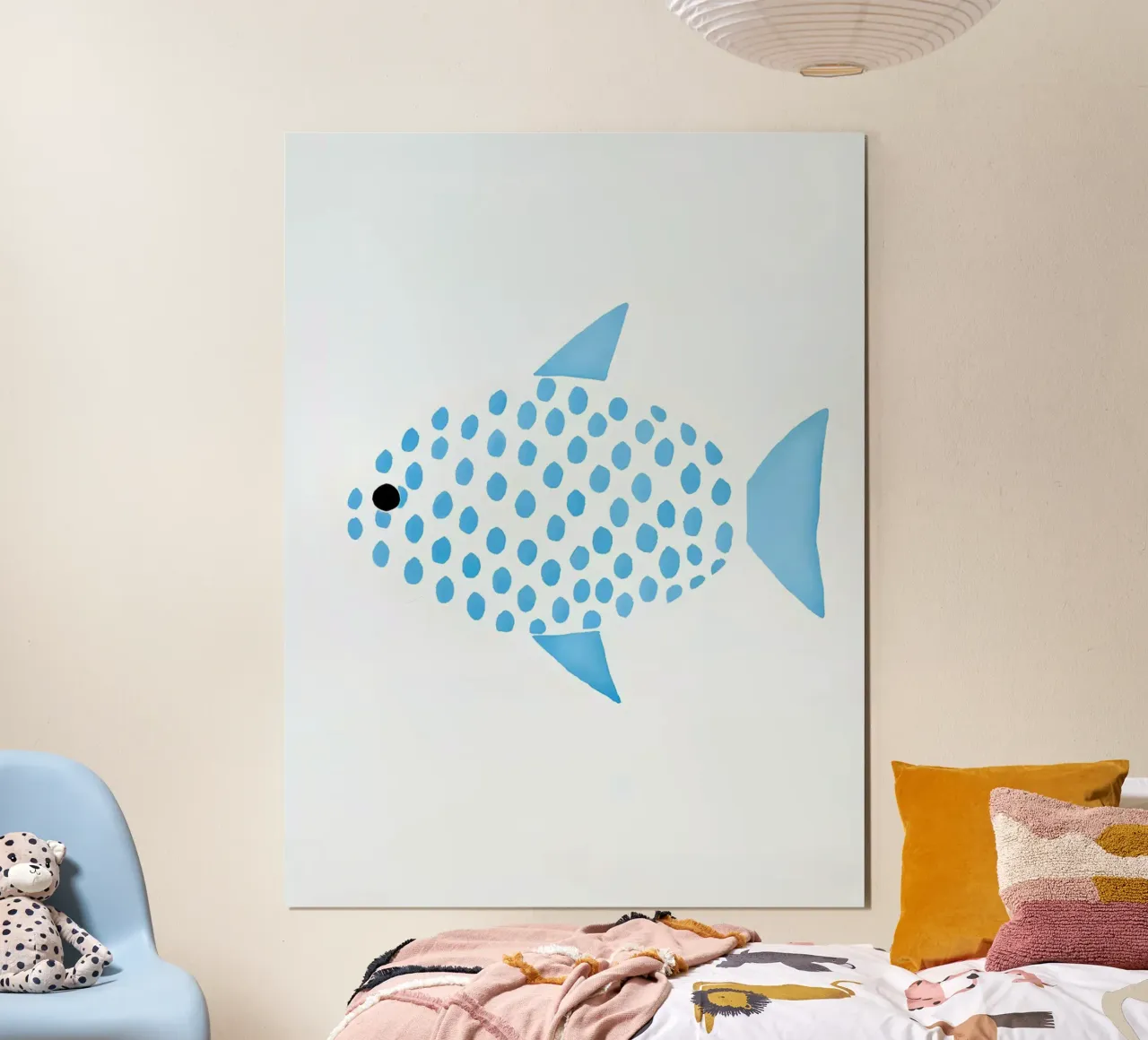 Vivaio di pesci blu minimalista poster da Lisa Becker