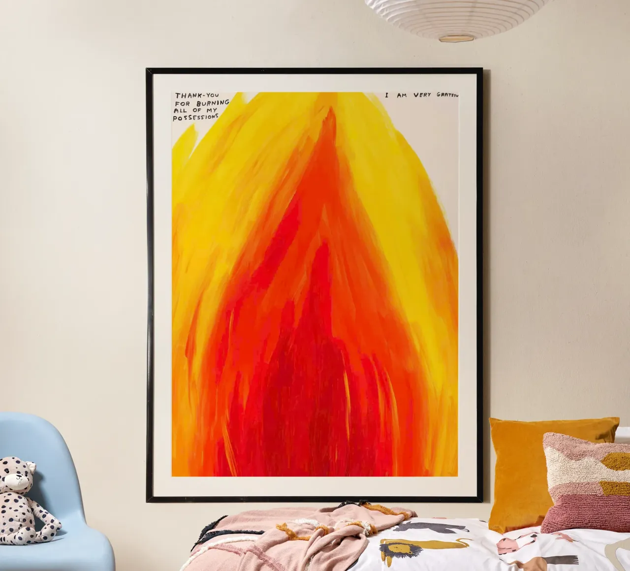 Grazie per aver bruciato i miei beni poster con telaio in legno da ushop god