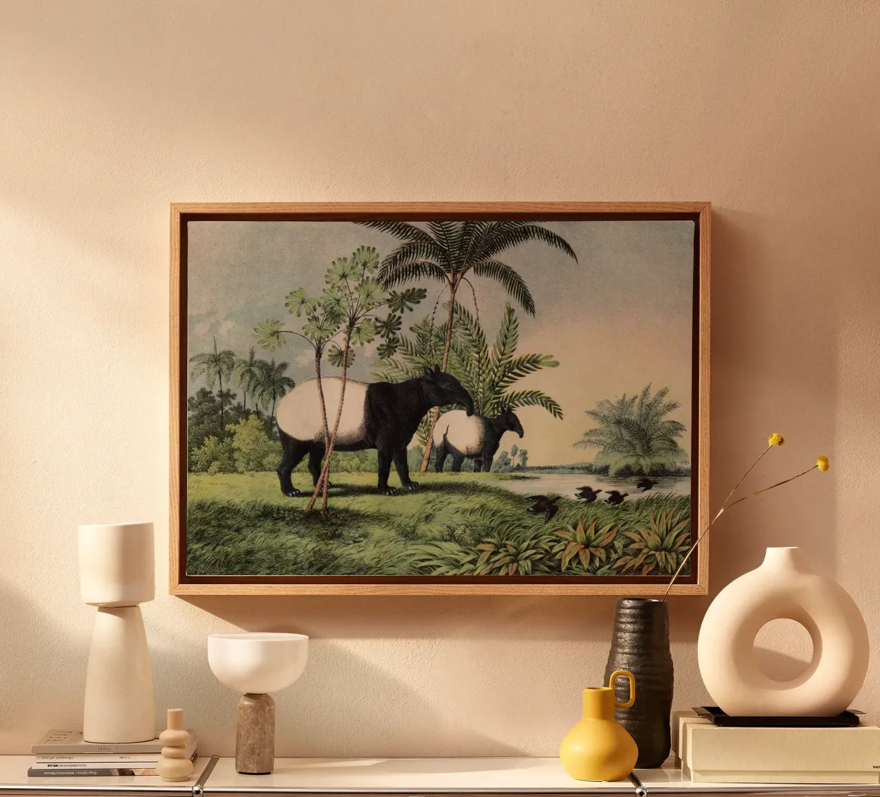 Vintage Kolb 1 Tafel 19 Tapir Indisch tela con Cornice a cassetta da Vintage Print Collection