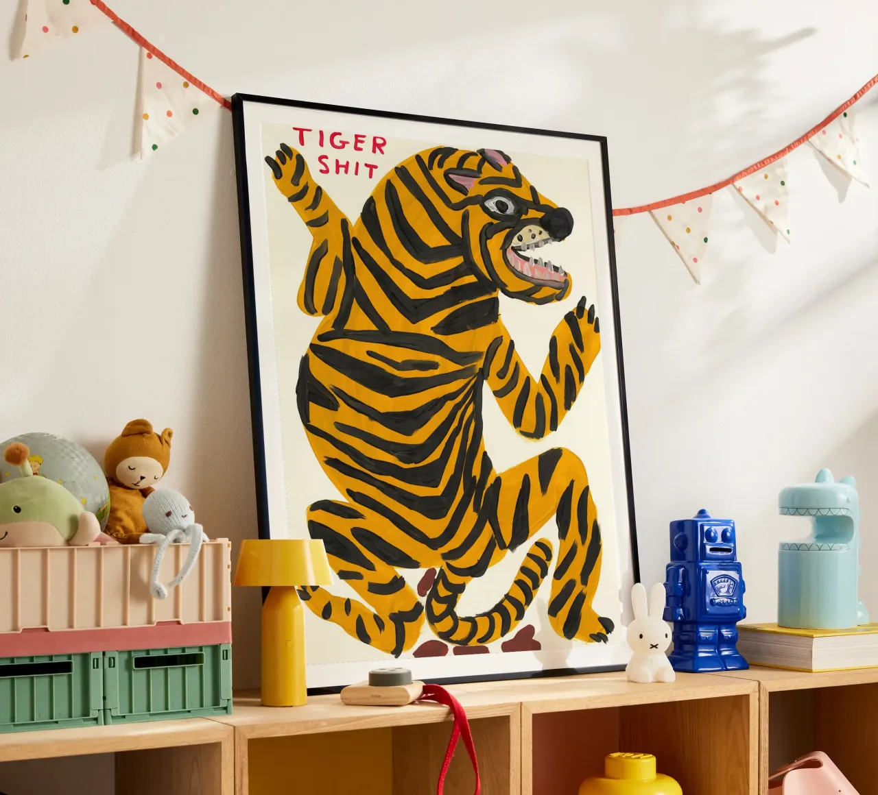 Merda di tigre poster con telaio in plastica da ushop god