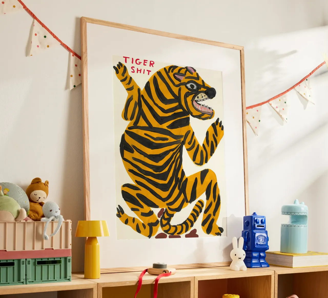 Merda di tigre poster con telaio in plastica da ushop god