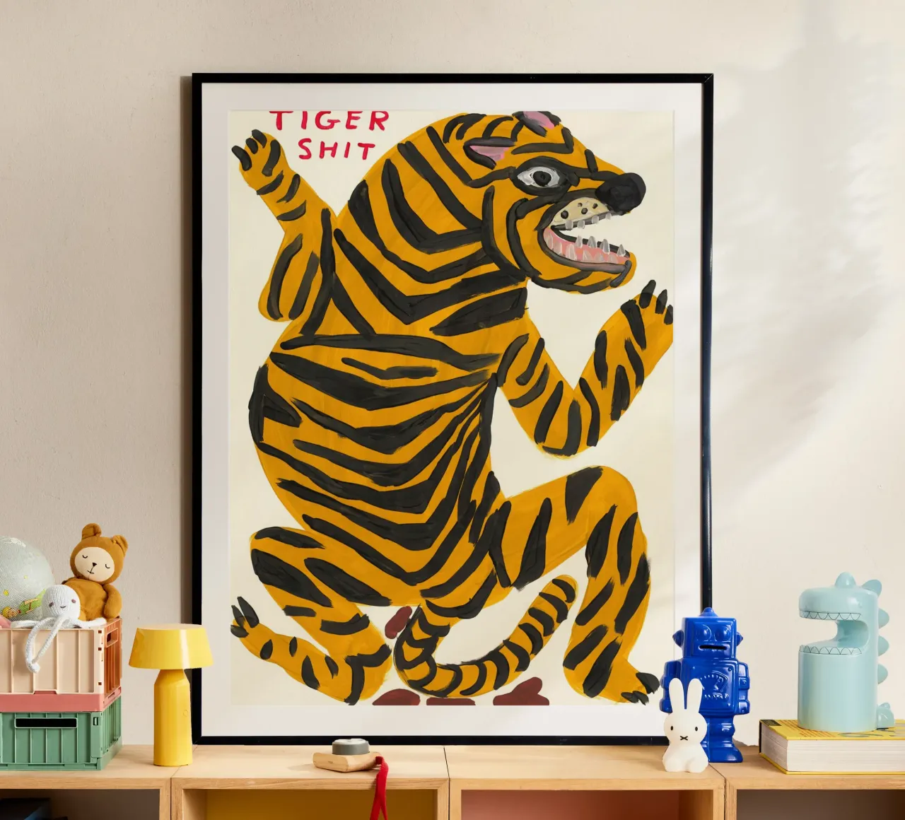 Merda di tigre poster con telaio in plastica da ushop god