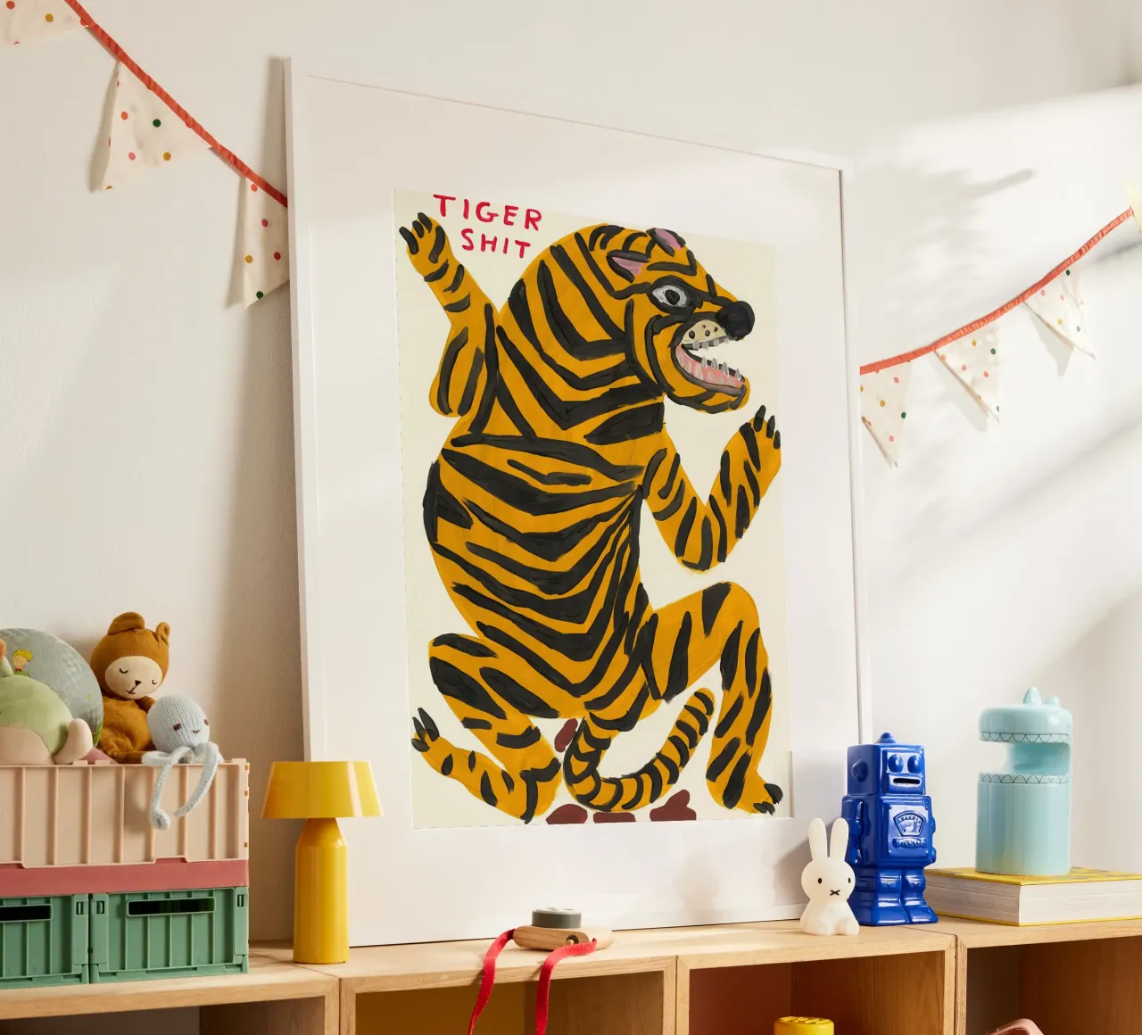 Merda di tigre poster con telaio in plastica da ushop god