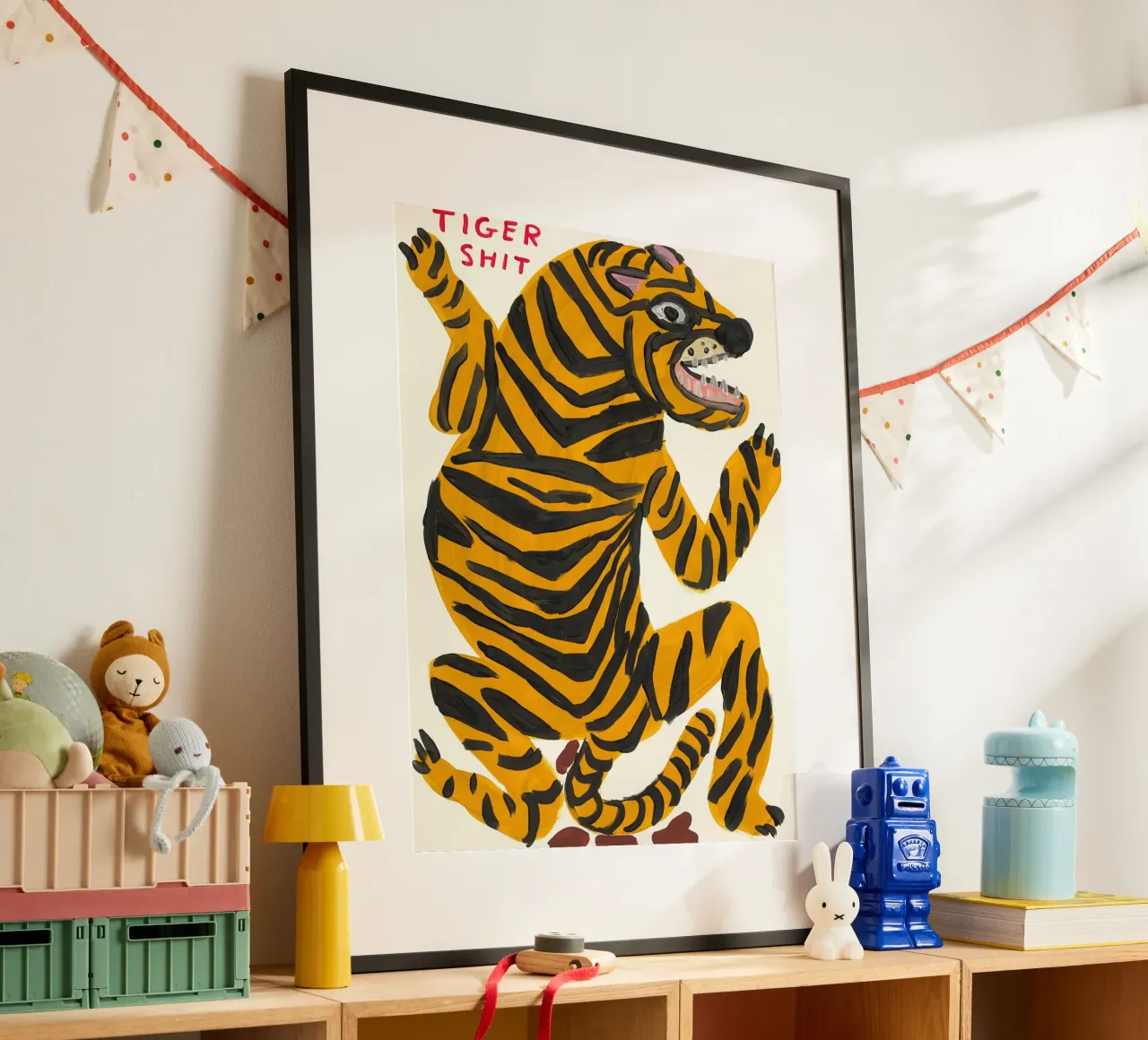 Merda di tigre poster con telaio in plastica da ushop god