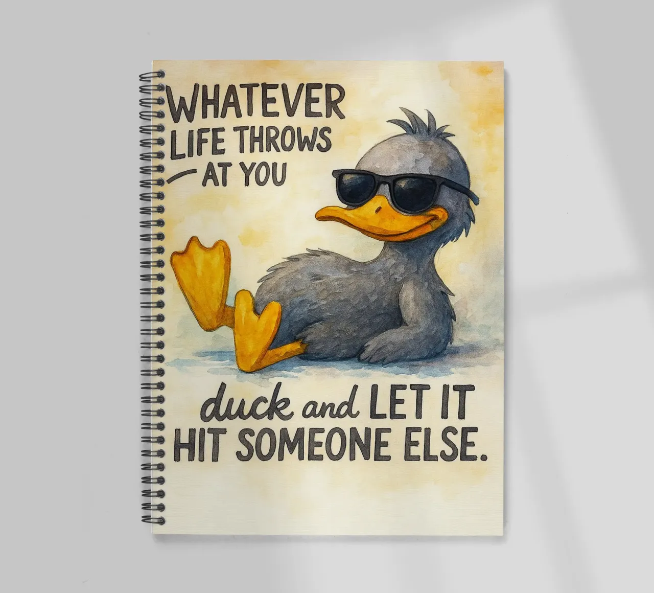 duck and let it hit someone else spiral notebook by cepeducks