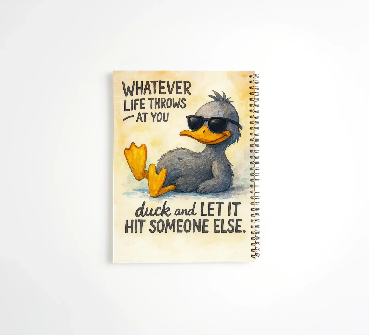 duck and let it hit someone else spiral notebook by cepeducks