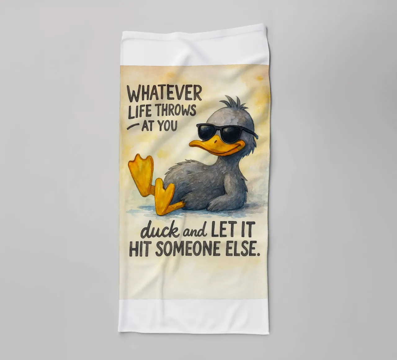 esquiver et laisser la balle frapper quelqu'un d'autre serviette de bain de cepeducks