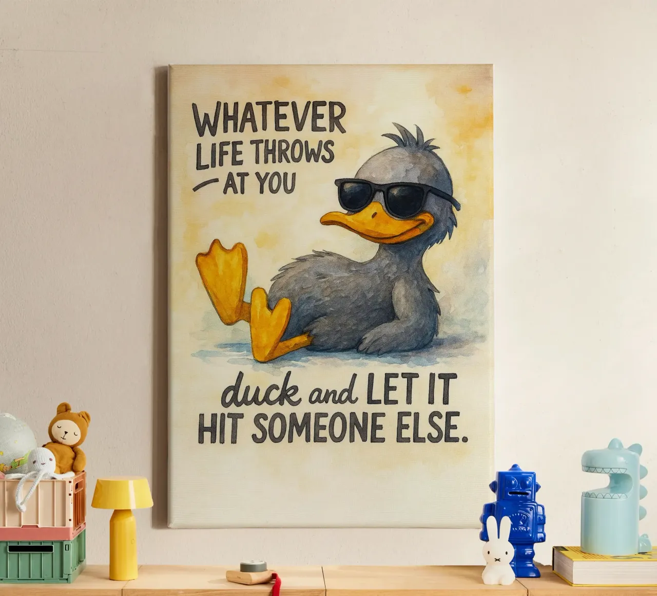 agáchate y deja que golpee a otro lienzo con Marco flotante de cepeducks