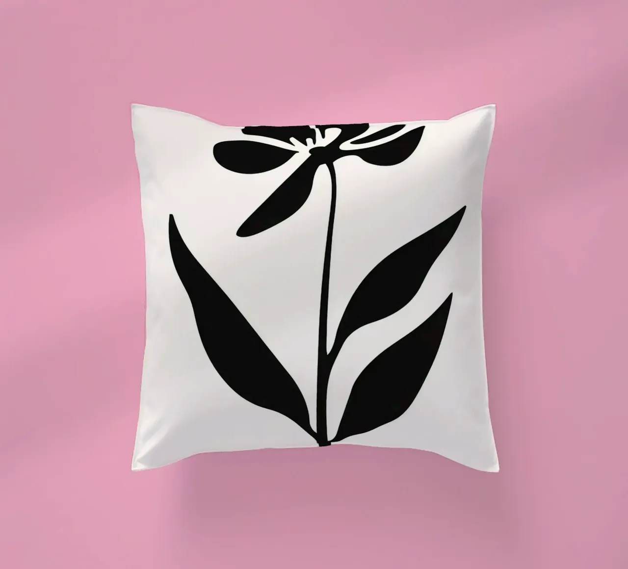 Silhouette di fiori in bianco e nero cuscino da Anna Müller
