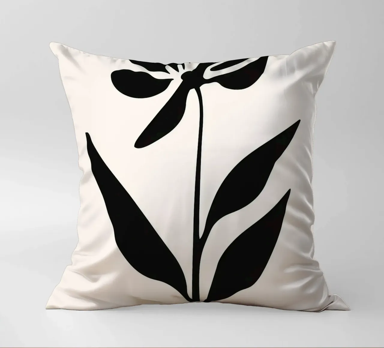 Silhouette di fiori in bianco e nero cuscino da Anna Müller