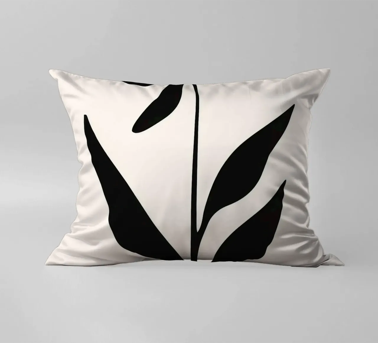Silhouette di fiori in bianco e nero cuscino da Anna Müller