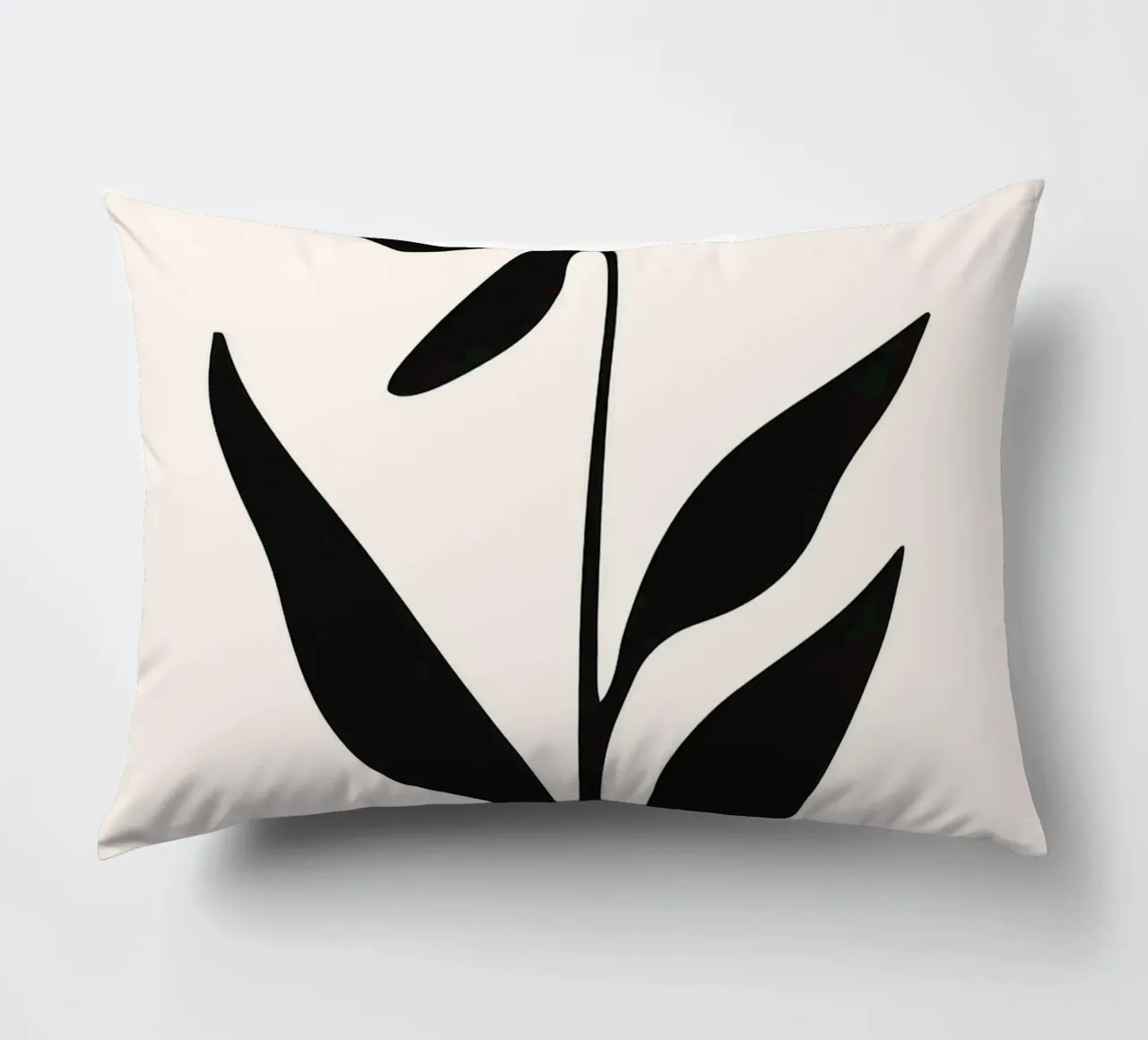 Silhouette di fiori in bianco e nero cuscino da Anna Müller