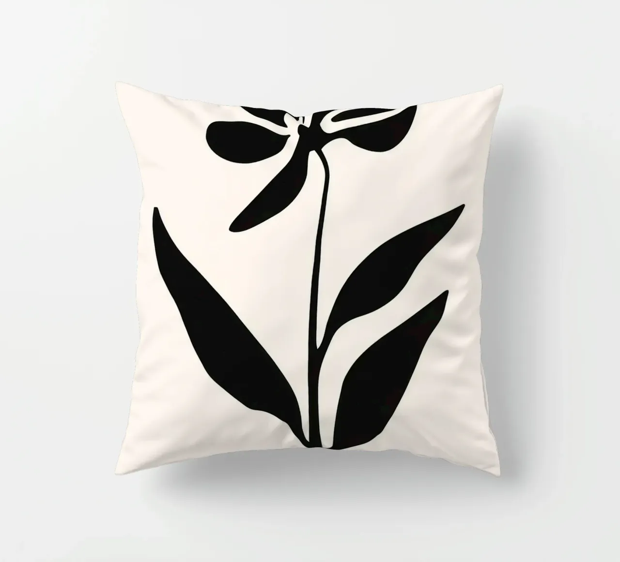 Silhouette di fiori in bianco e nero cuscino da Anna Müller