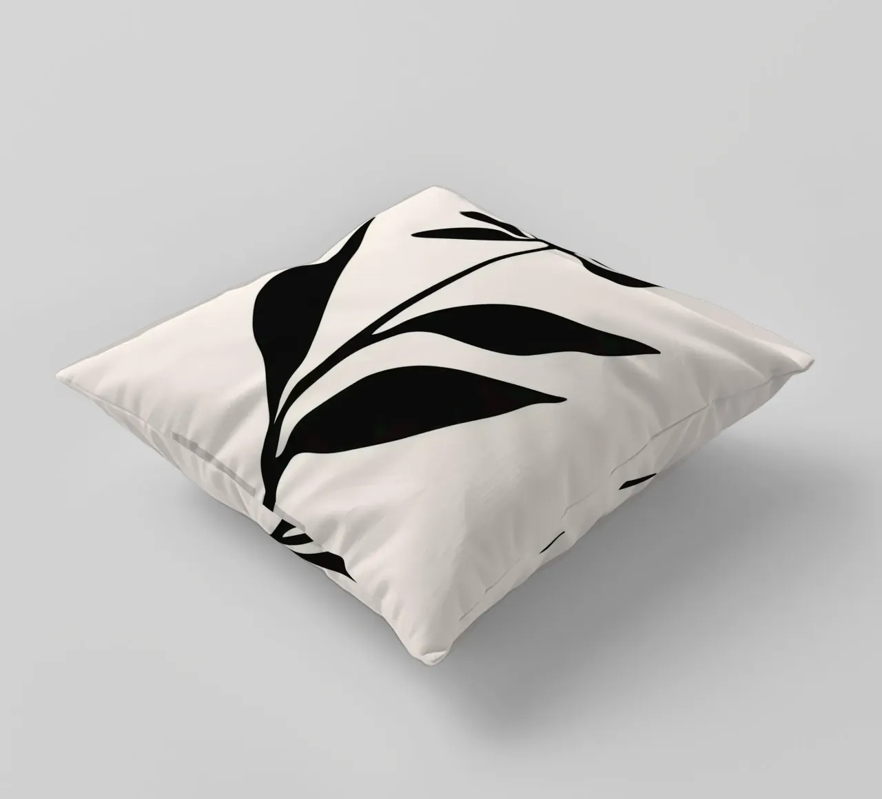 Silhouette di fiori in bianco e nero cuscino da Anna Müller