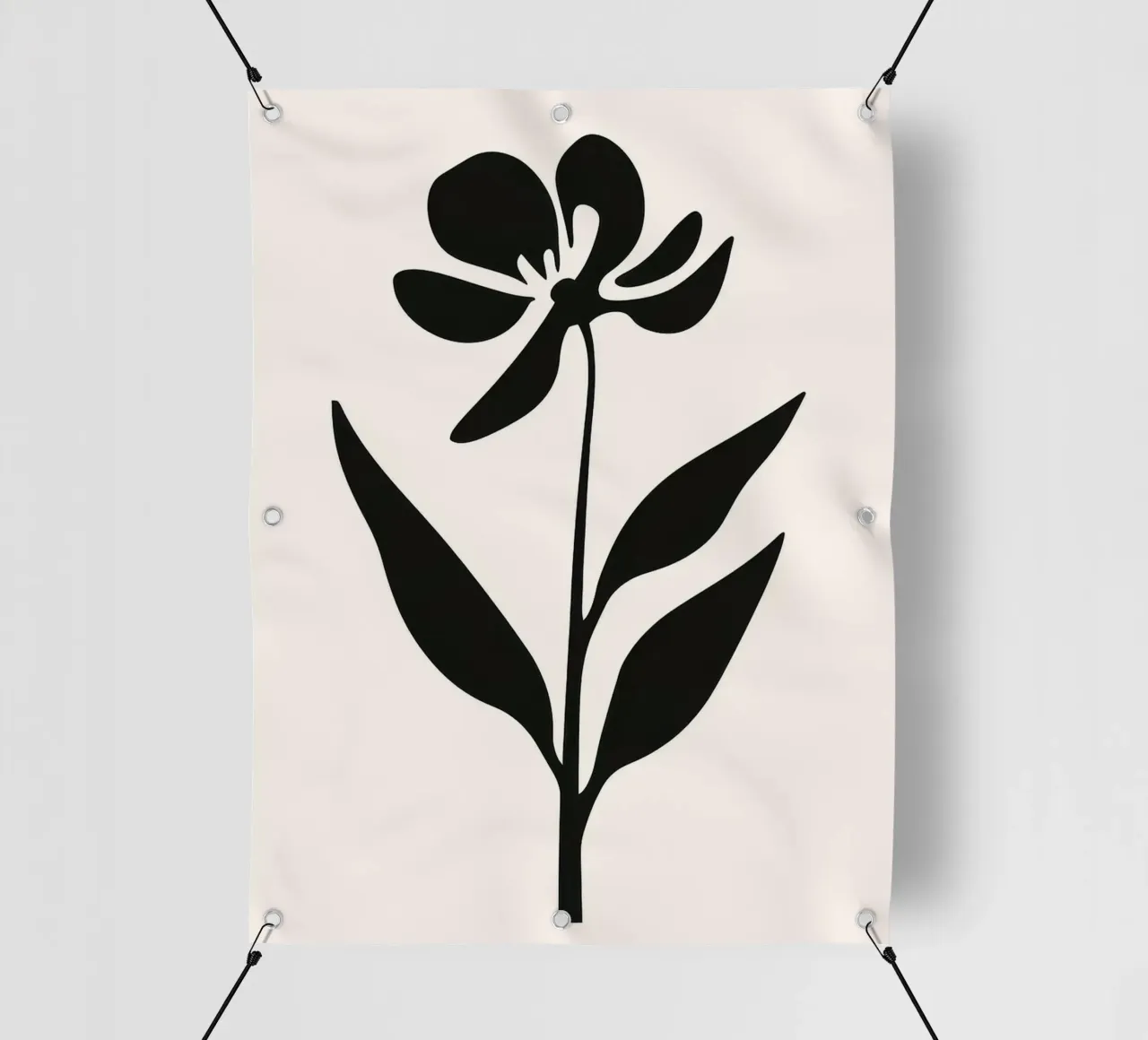 Silhouette di fiori in bianco e nero telo in pvc da Anna Müller