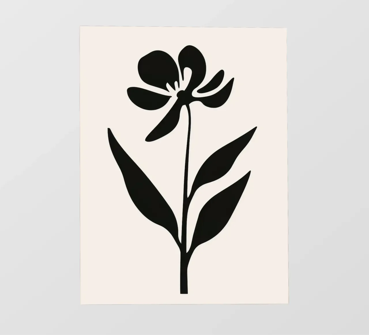 Silhouette di fiori in bianco e nero telo in pvc da Anna Müller