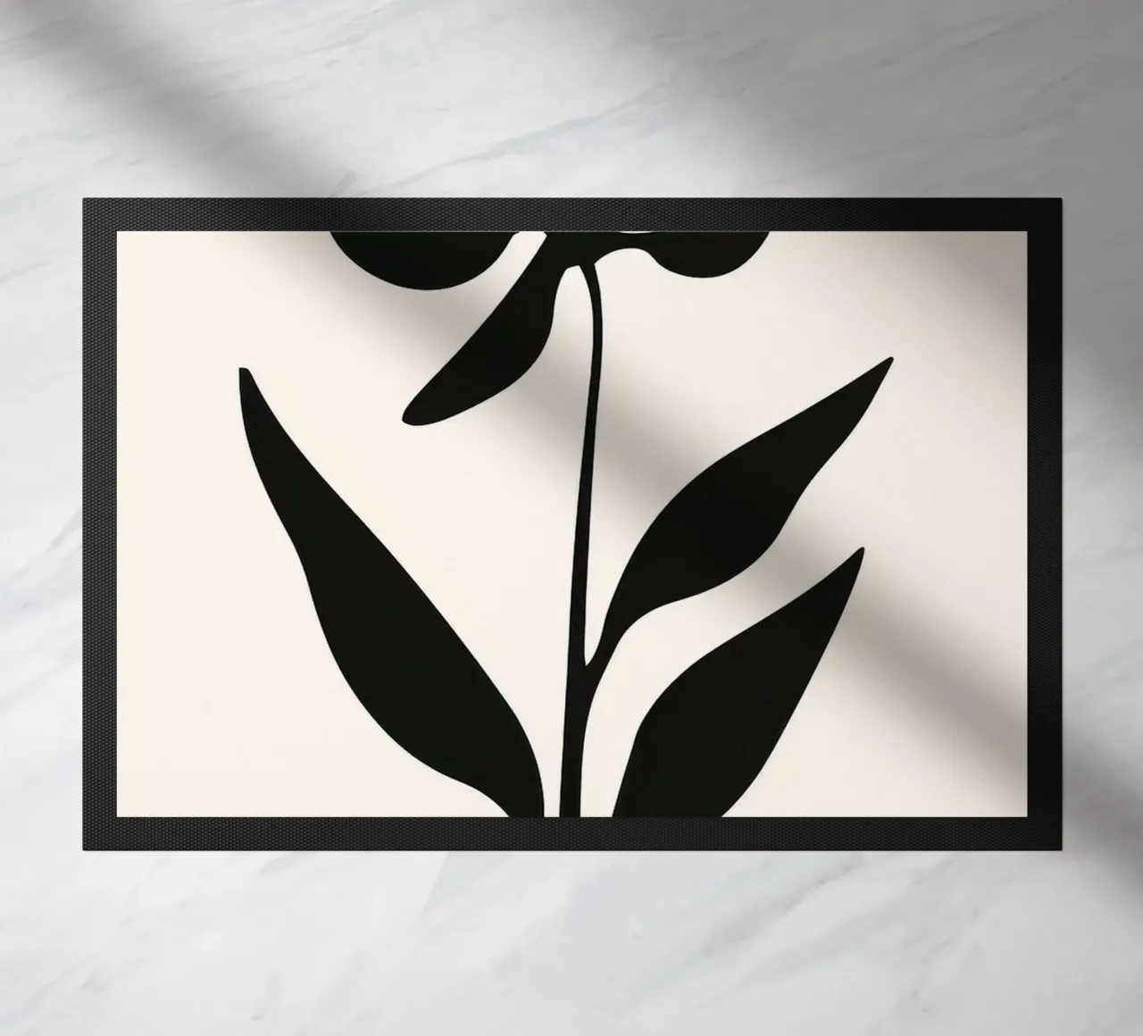 Silhouette di fiori in bianco e nero zerbino da Anna Müller
