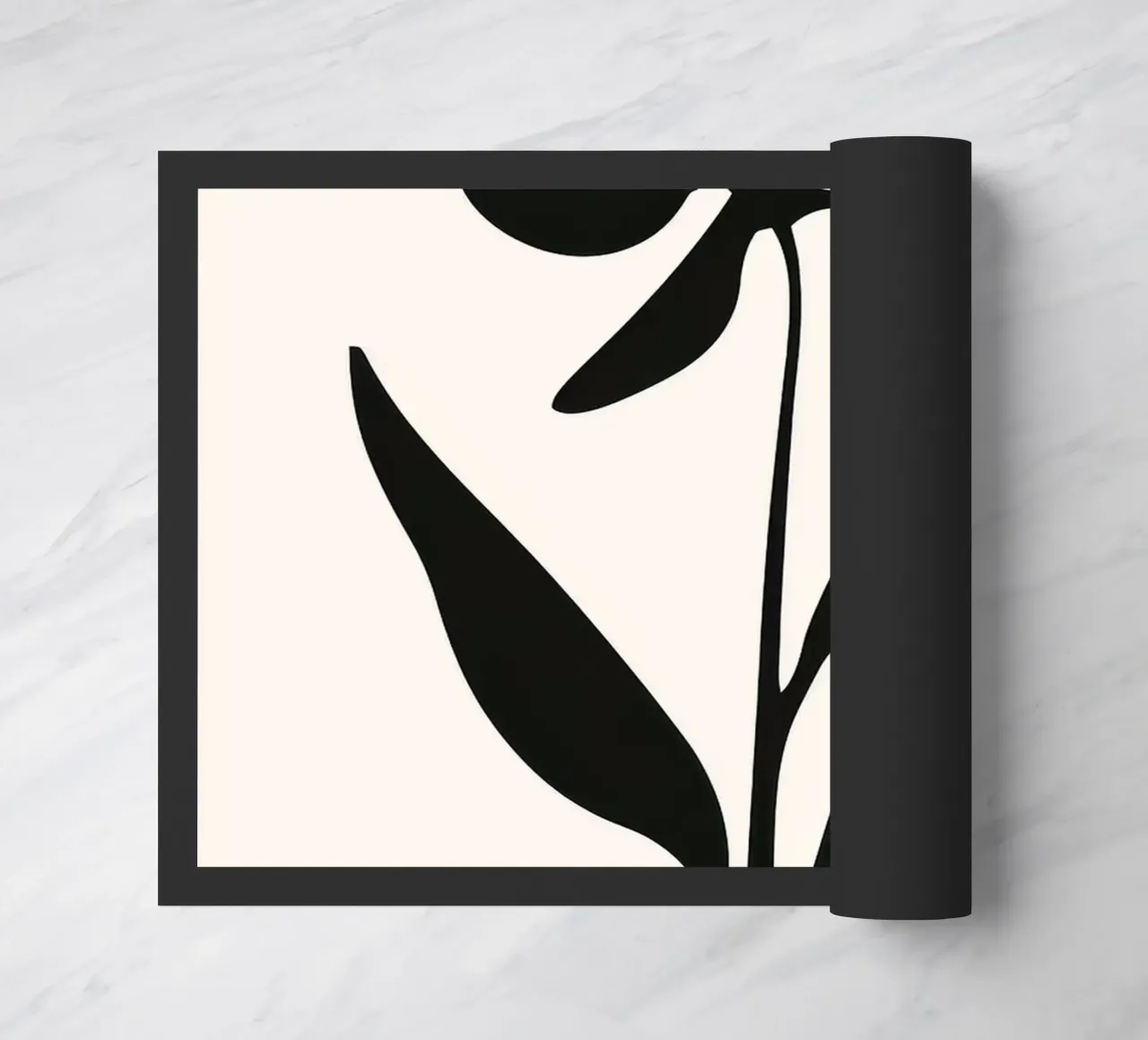Silhouette di fiori in bianco e nero zerbino da Anna Müller