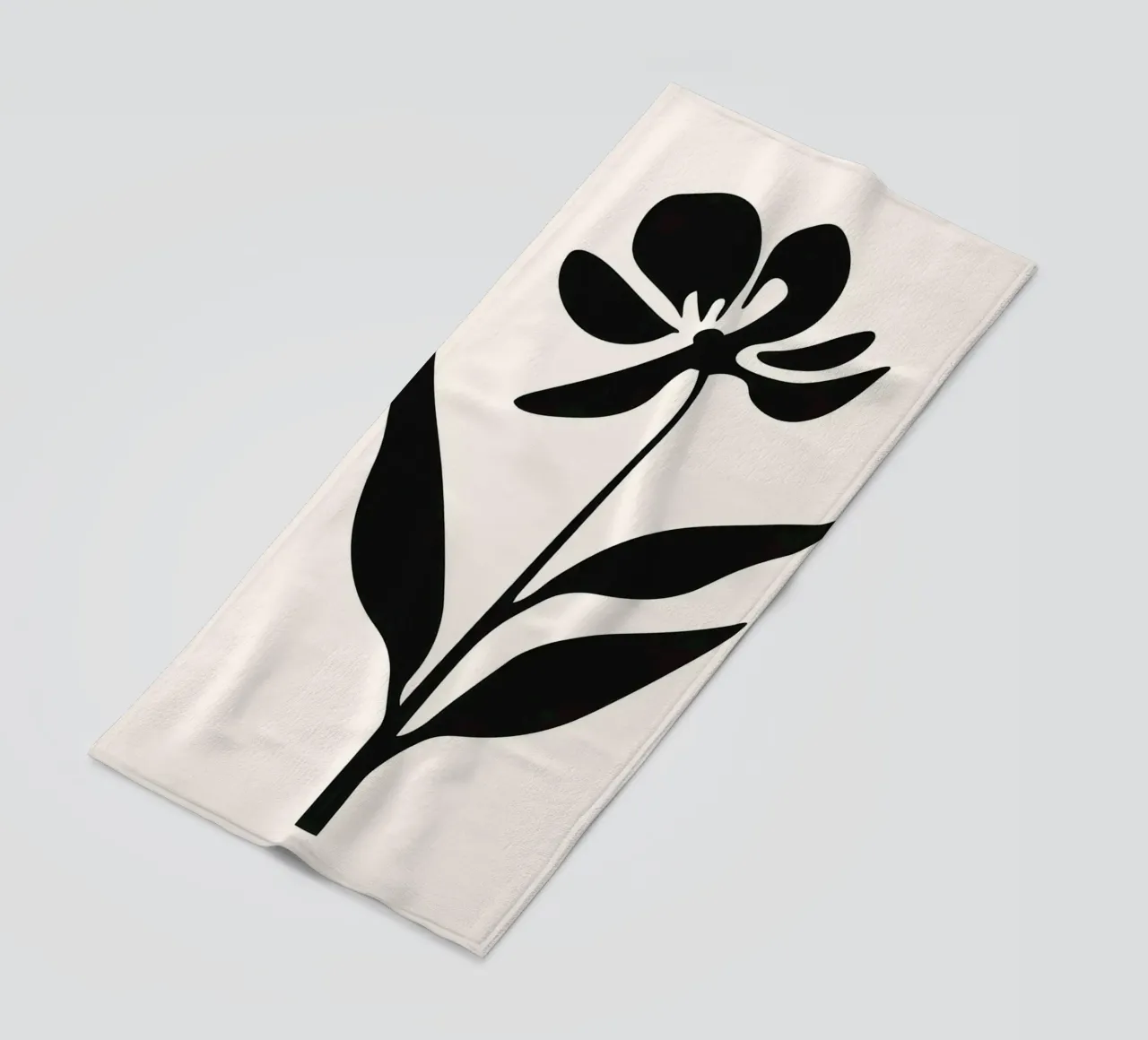 Silhouette di fiori in bianco e nero telo mare da Anna Müller