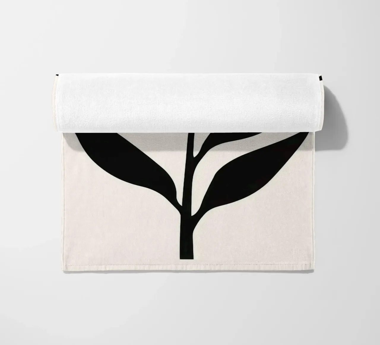 Silhouette di fiori in bianco e nero telo mare da Anna Müller