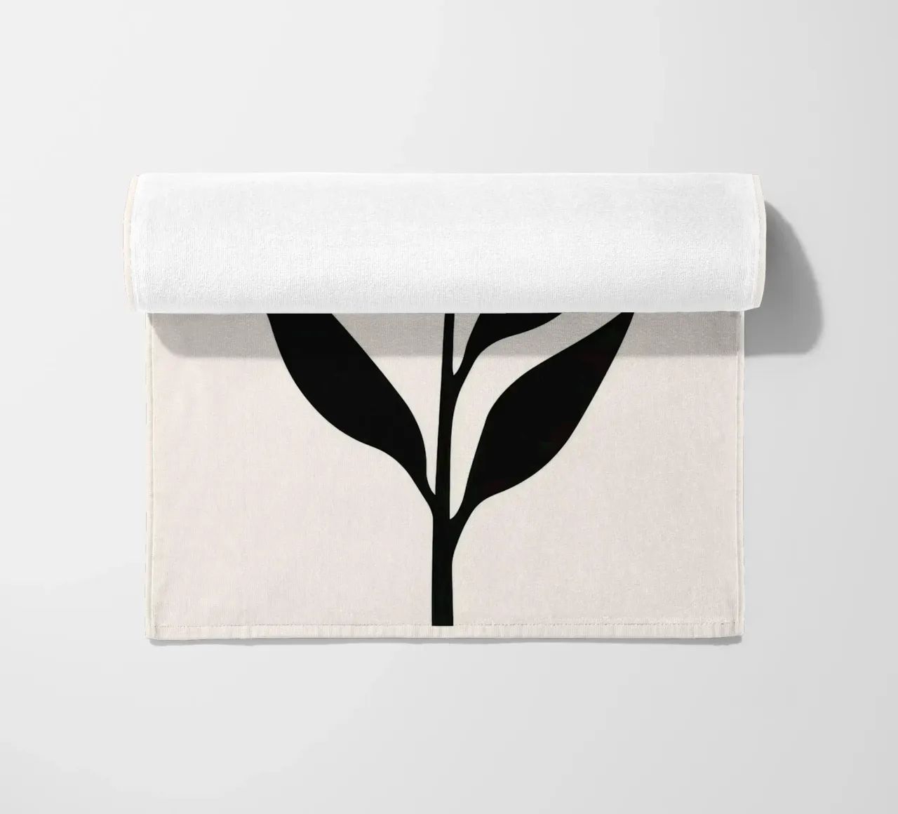 Silhouette di fiori in bianco e nero telo mare da Anna Müller