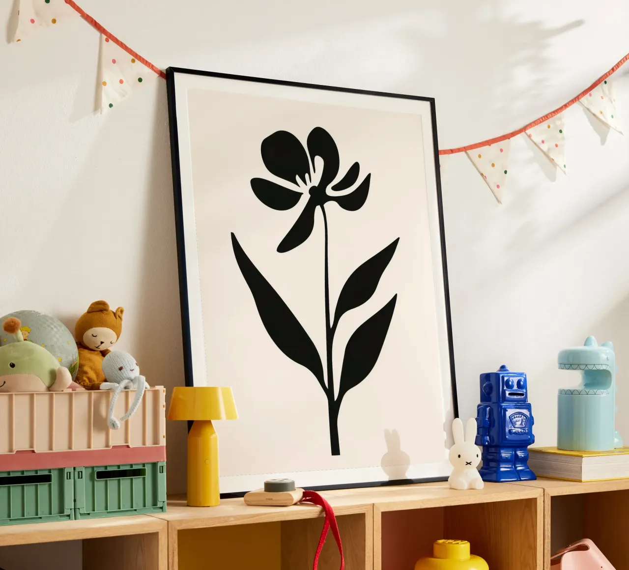 Silhouette di fiori in bianco e nero poster da Anna Müller