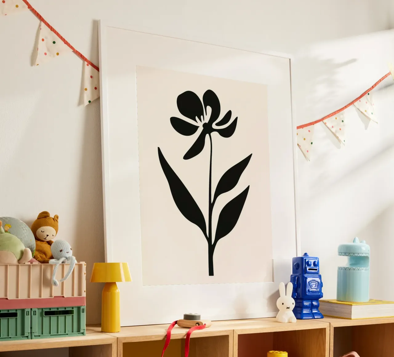 Silhouette di fiori in bianco e nero poster da Anna Müller