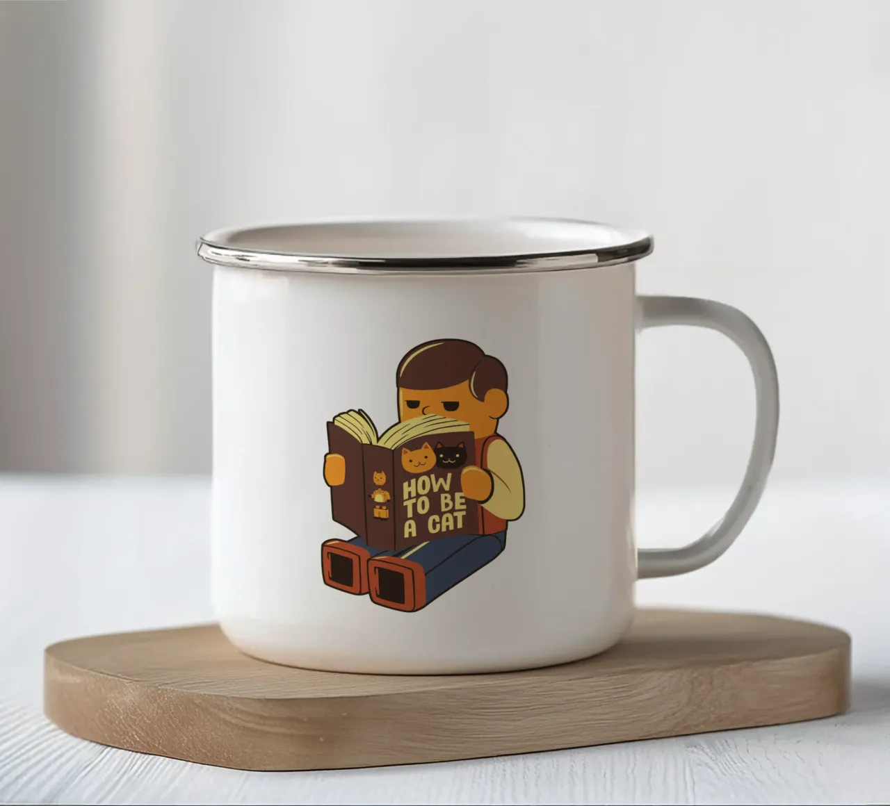How to be a cat Emaille Tasse von Tobe Fonseca