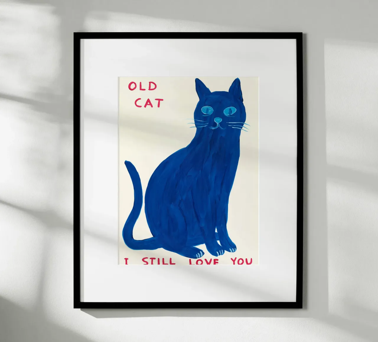 Vecchio gatto poster con telaio in legno da ushop god