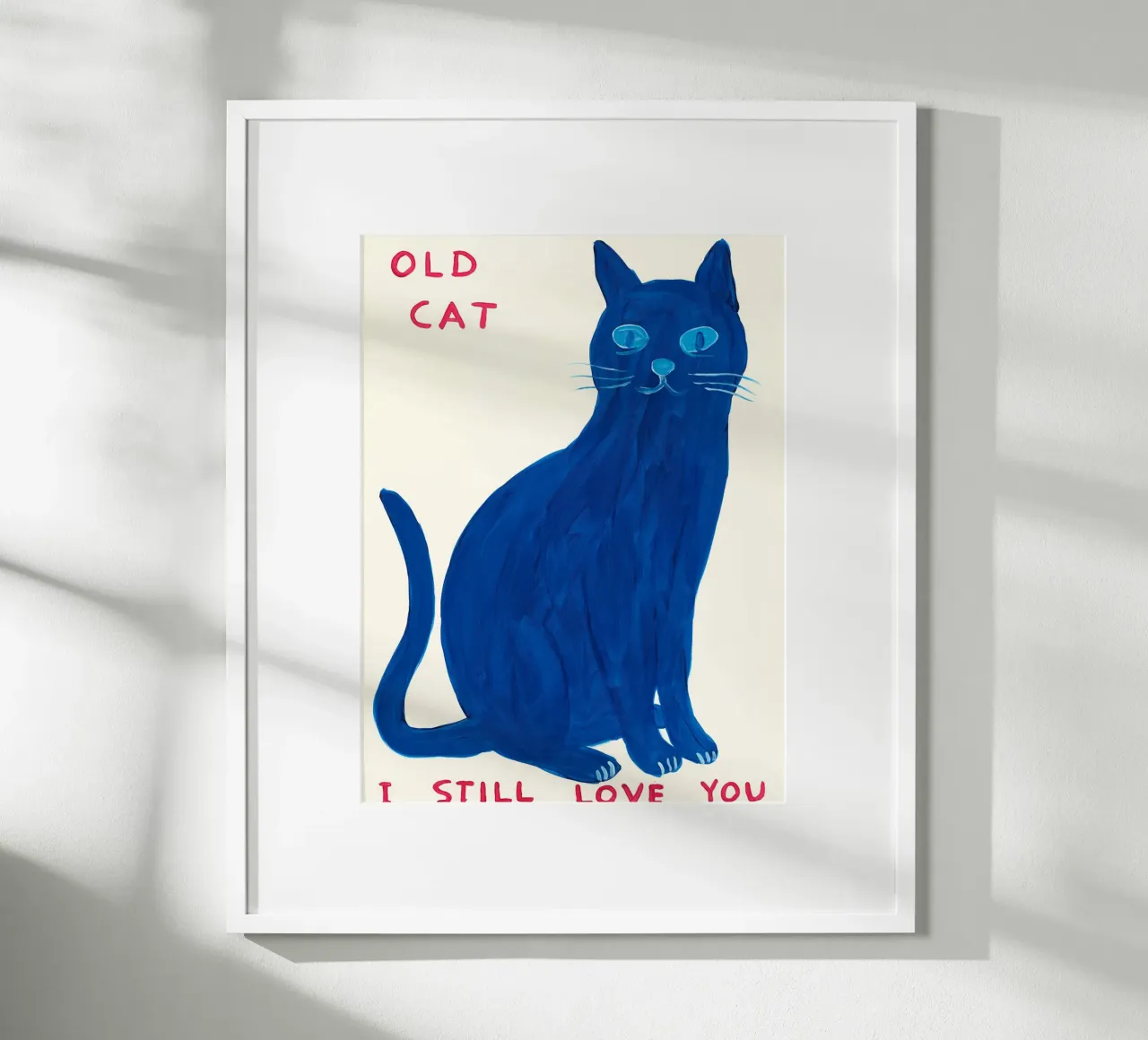 Vecchio gatto poster con telaio in legno da ushop god