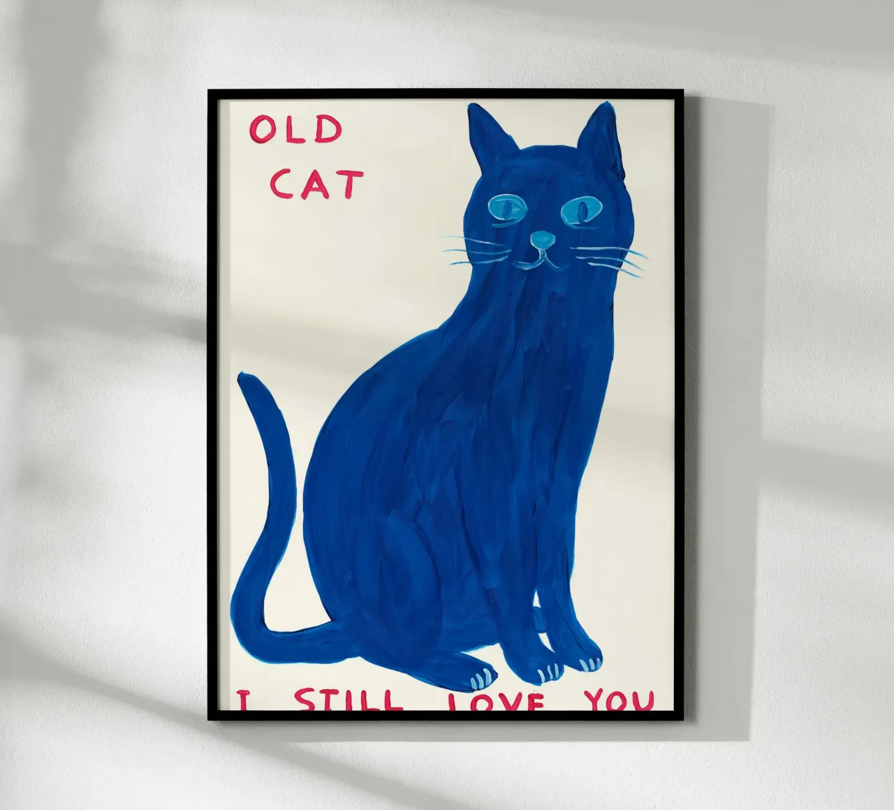 Vecchio gatto poster con telaio in legno da ushop god
