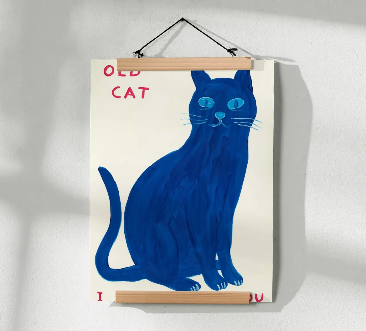 Vecchio gatto poster con telaio in legno da ushop god