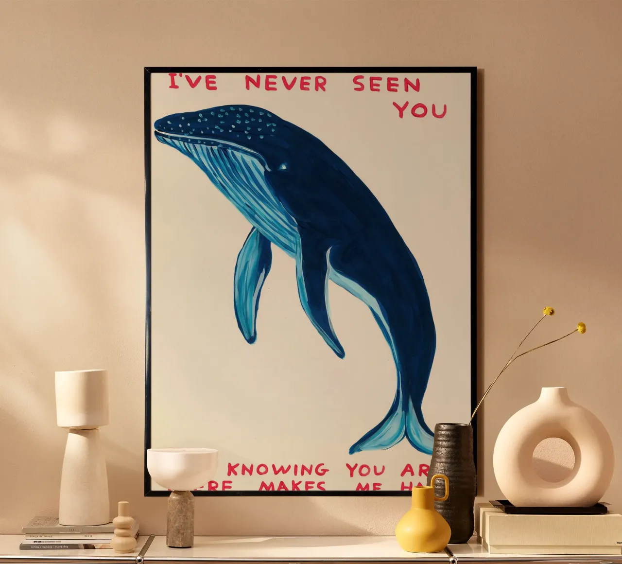 Je ne t'ai jamais vue poster avec cadre en bois de ushop god