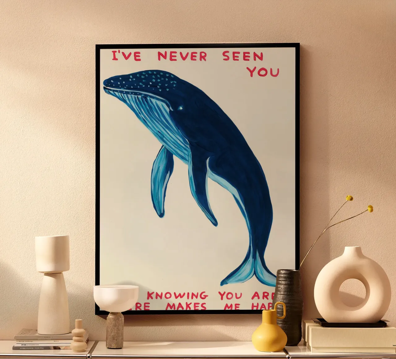Je ne t'ai jamais vue poster avec cadre en bois de ushop god