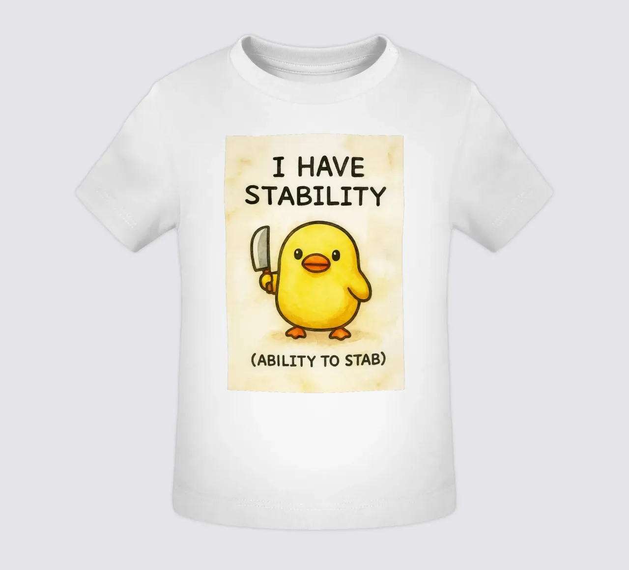 ik heb stabiliteit grappige eend baby t-shirt van cepeducks