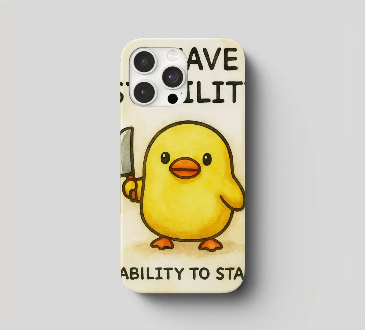 ik heb stabiliteit grappige eend iphone hoesje van cepeducks