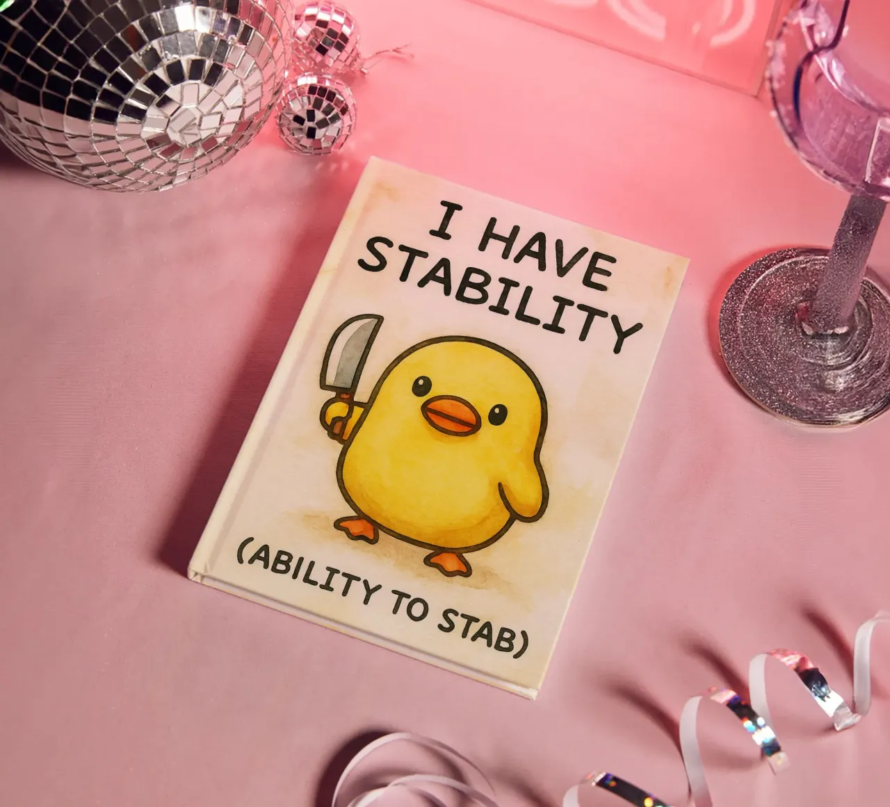 i have stability funny duck notebook by cepeducks