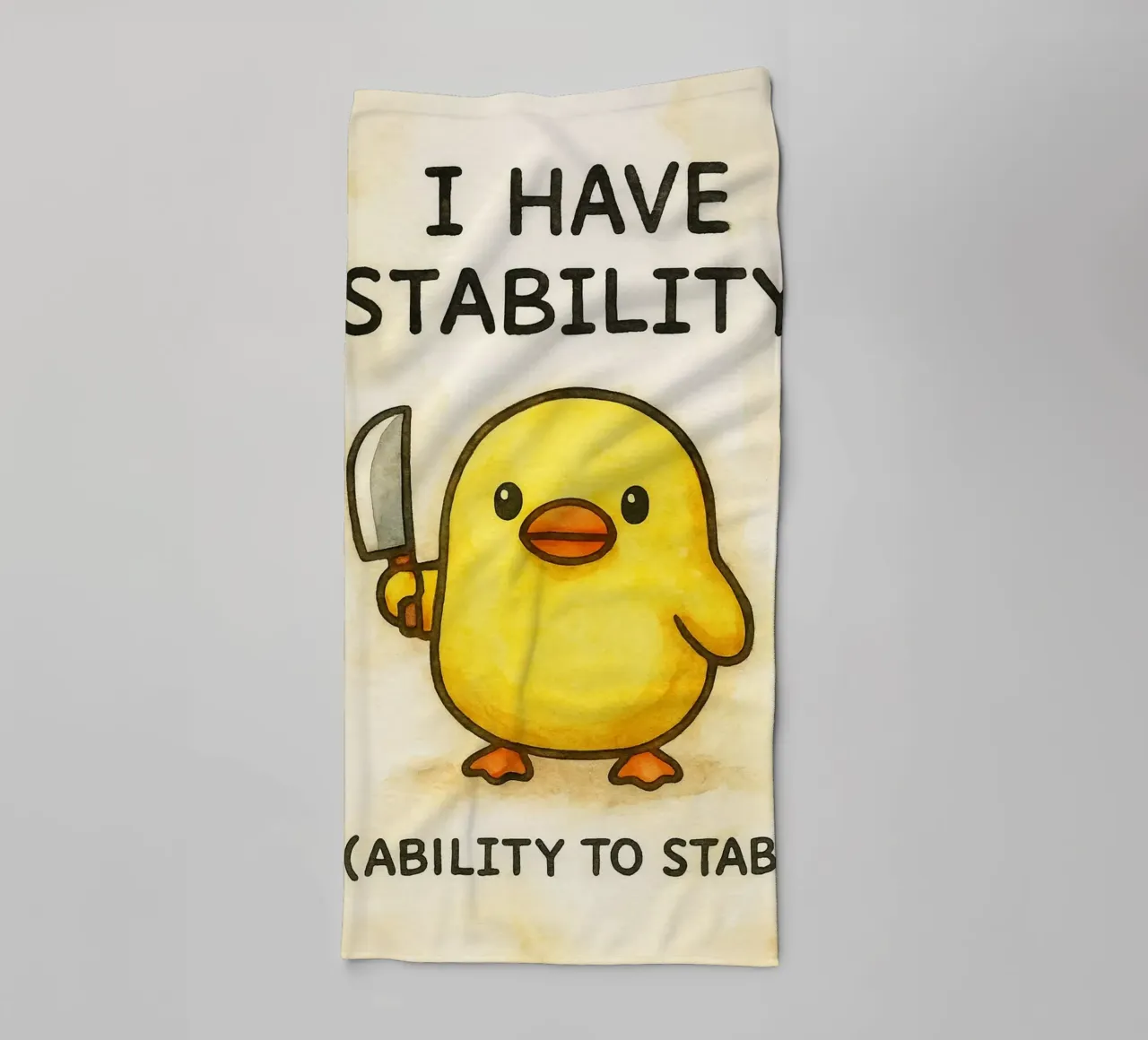 ik heb stabiliteit grappige eend badhanddoek van cepeducks