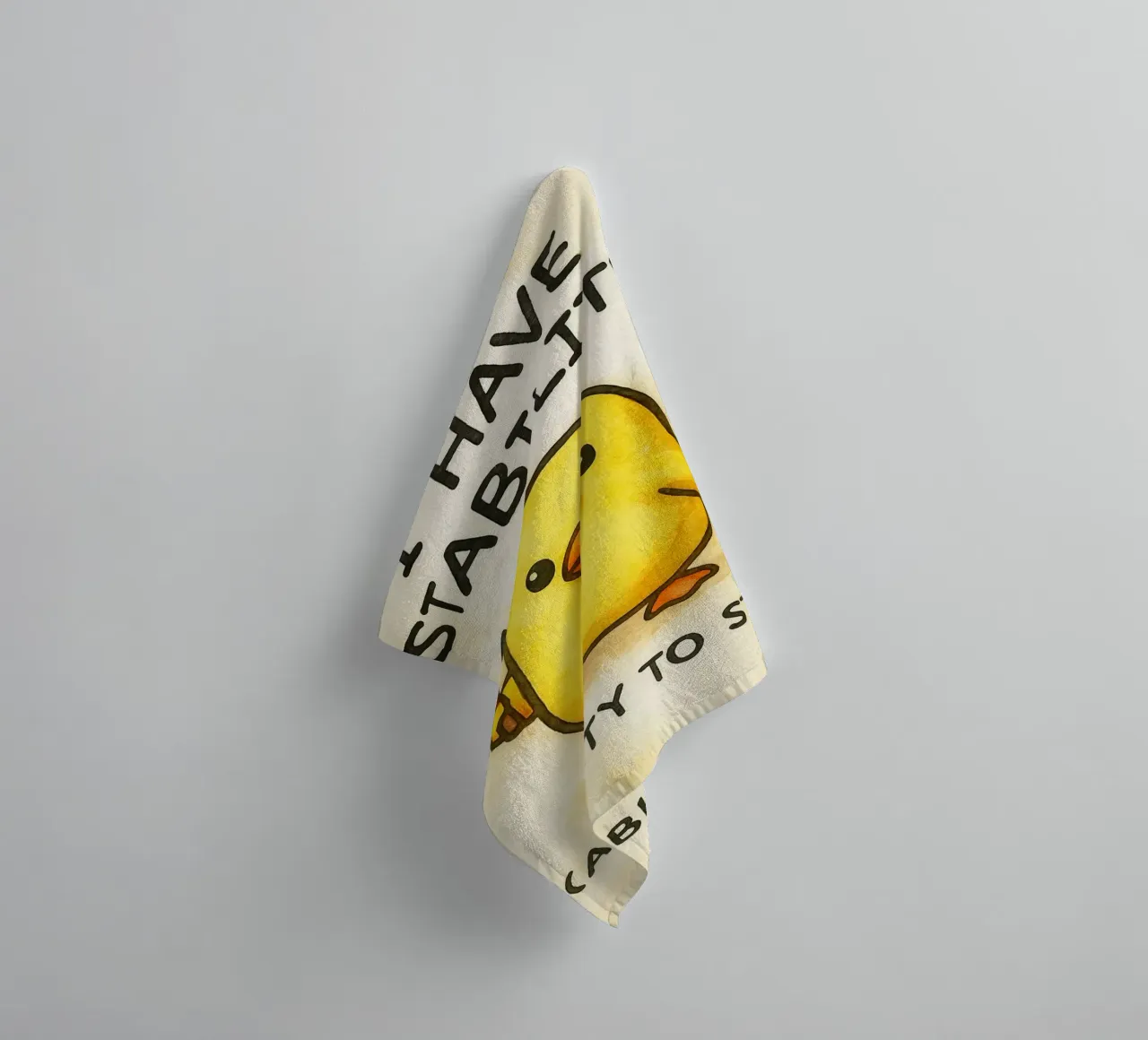 ik heb stabiliteit grappige eend badhanddoek van cepeducks