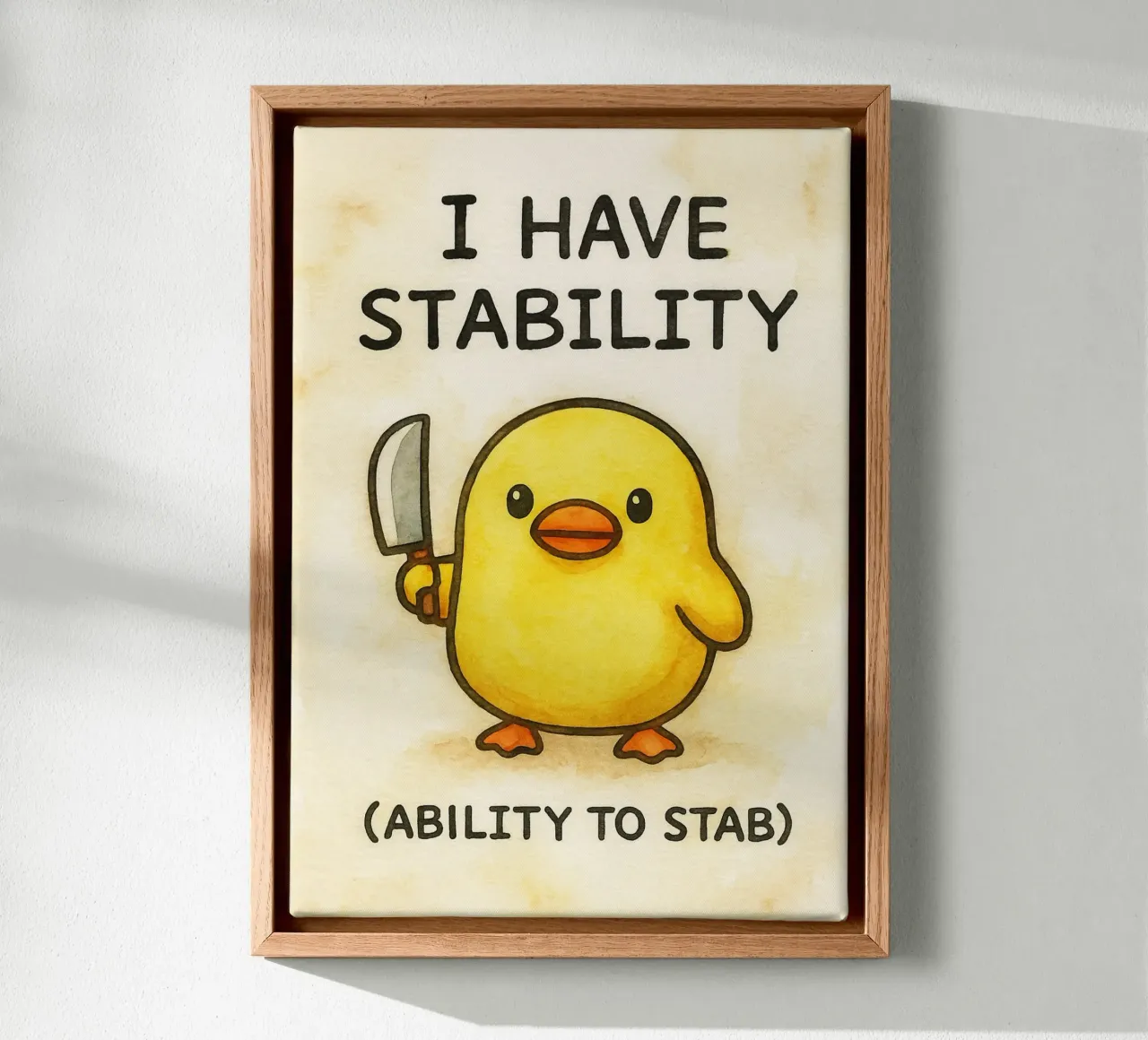 ik heb stabiliteit grappige eend canvas met Baklijst van cepeducks