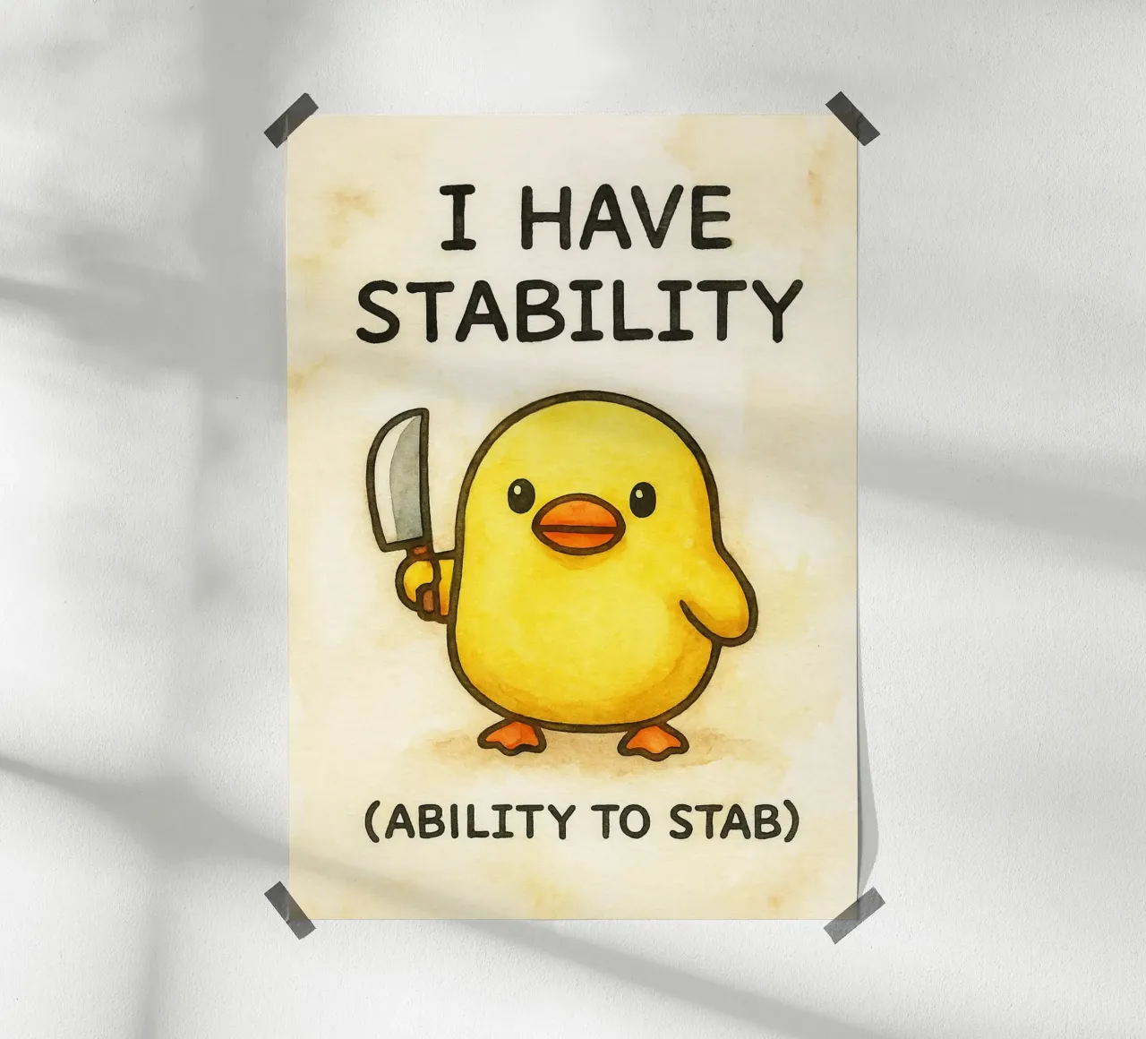 i have stability funny duck poster by cepeducks