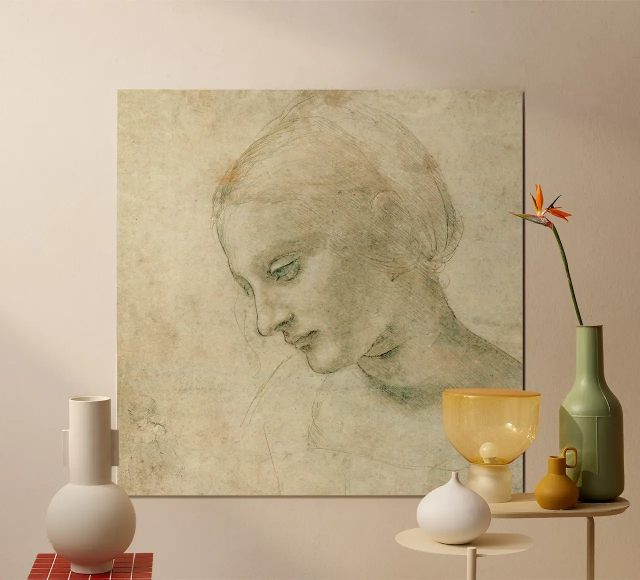 Testa femminile di profilo di Leonardo da Vinci poster da James McIntosh